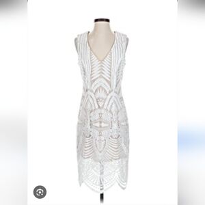 A.B.S Collection White Embroidered Sheath Dress – Size 4